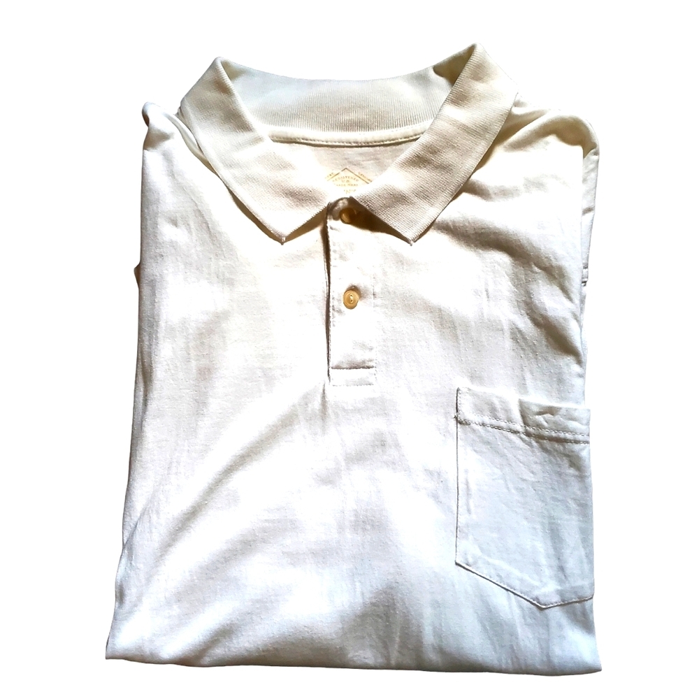 St John's Bay men's short sleeve white polo XL